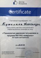 Сертификат филиала Леонтьевская 41